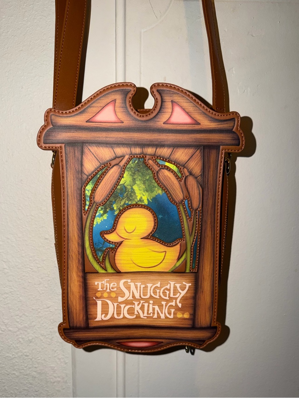 Tangled Loungefly Snuggly Duckling Brown Novelty Crossbody Bag